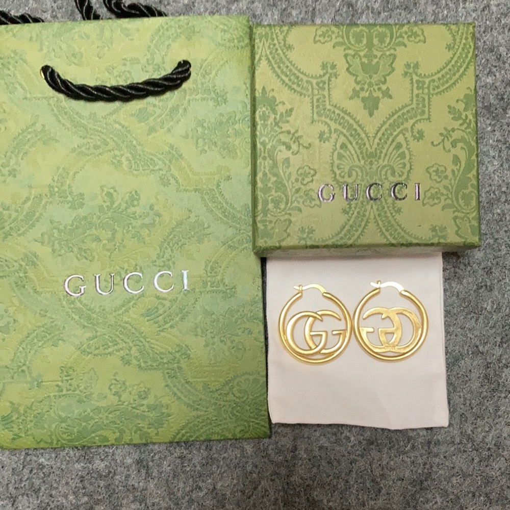 Gucci GG Vintage Gold Hoop Earrings
